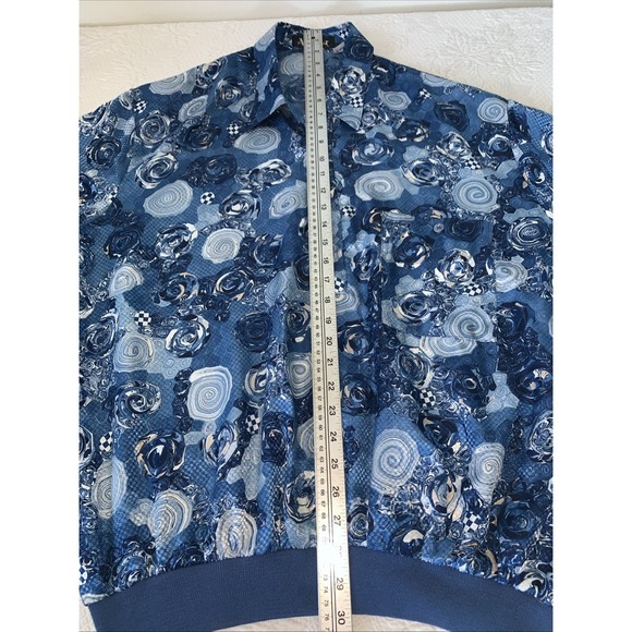 Alan Stuart Shirt Mens XL Banded Waist 70s 80s Retro Geometric USA Vintage Disco - Picture 5 of 8